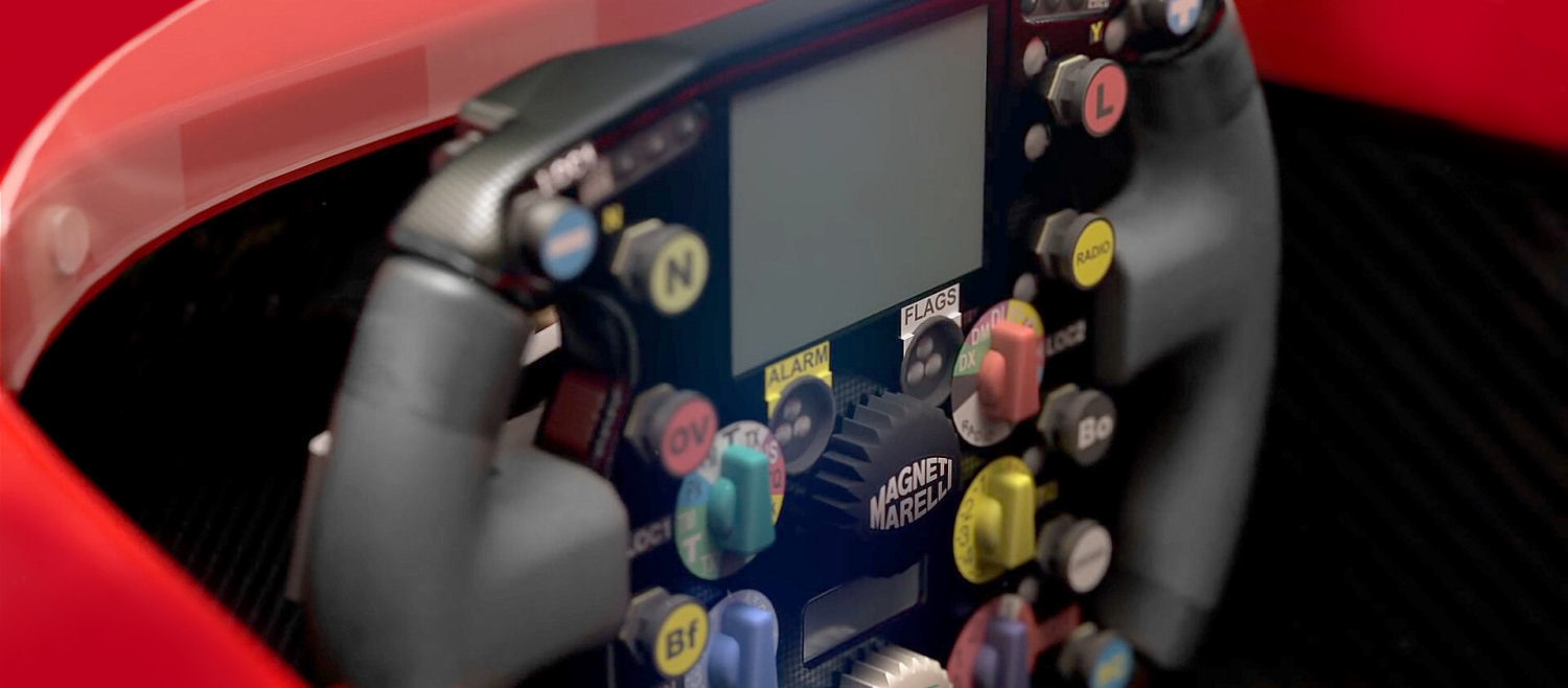 Replica Ferrari F1 steering wheel detail